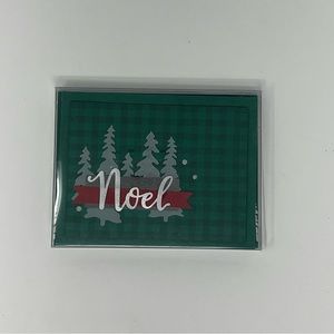 Hand made Christmas Cards matching envelopes. 5 each acrylic box. 4 1/2 x 5 1/2.